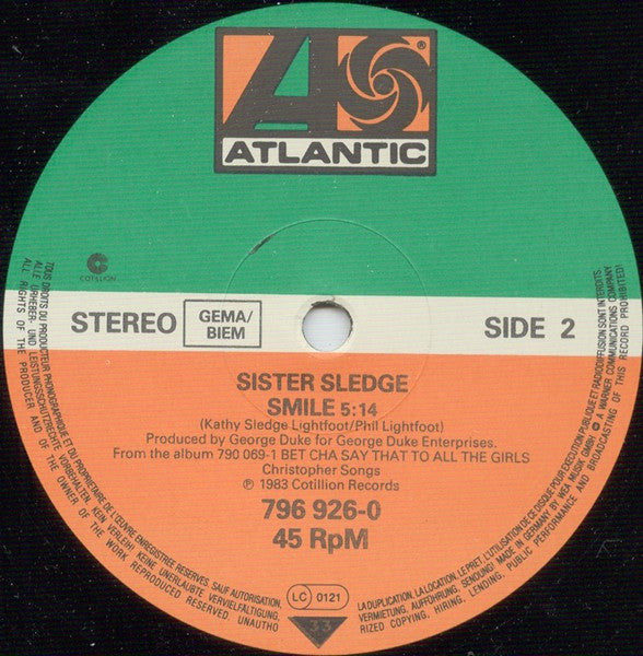 Sister Sledge : Lost In Music (12")