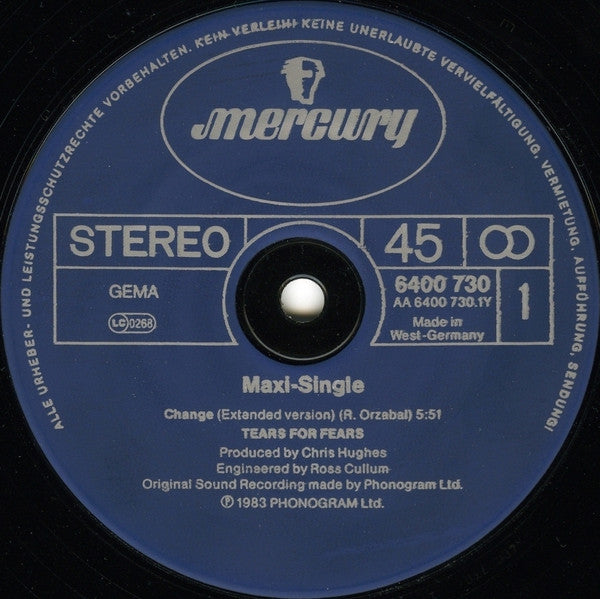 Tears For Fears : Change (12", Maxi)