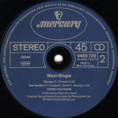 Tears For Fears : Change (12", Maxi)