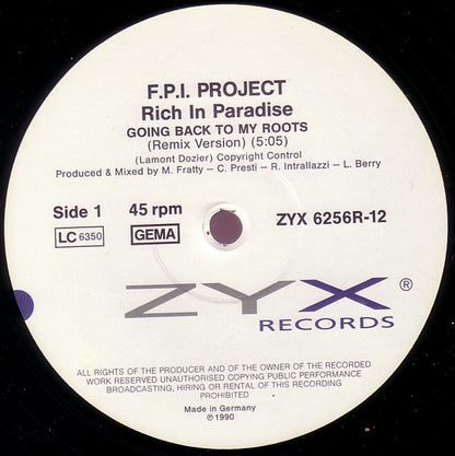 F.P.I. Project* : Rich In Paradise "Going Back To My Roots" (Remix) (12", Maxi)