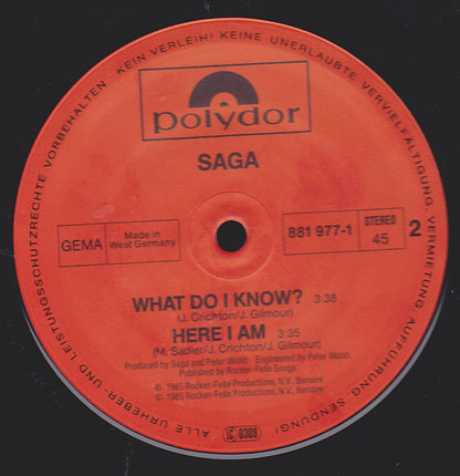 Saga (3) : What Do I Know? (12", Maxi)