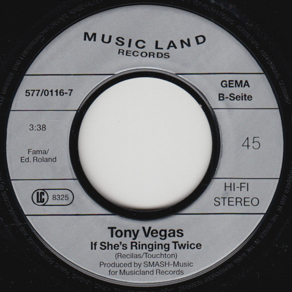 Tony Wegas : On My Way To Your Heart (7", Single)