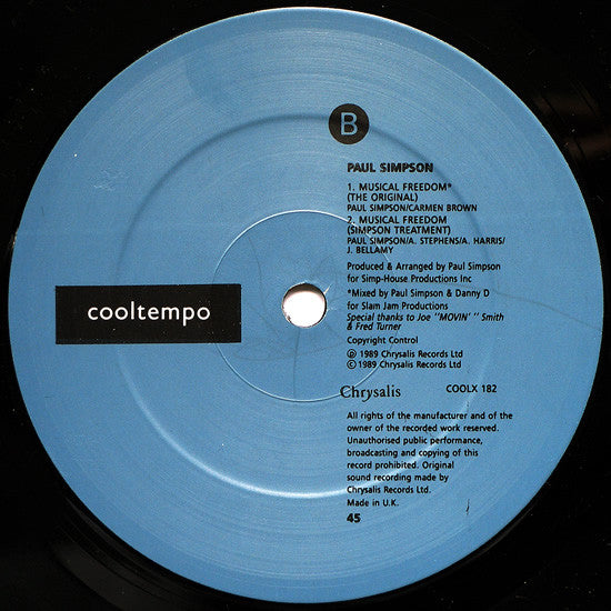 Paul Simpson Featuring Adeva : Musical Freedom (Free At Last) (12")