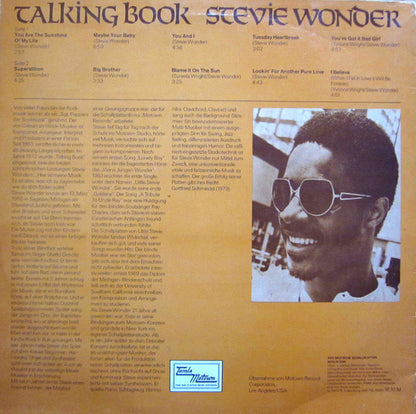 Stevie Wonder : Talking Book (LP, Album, RE)