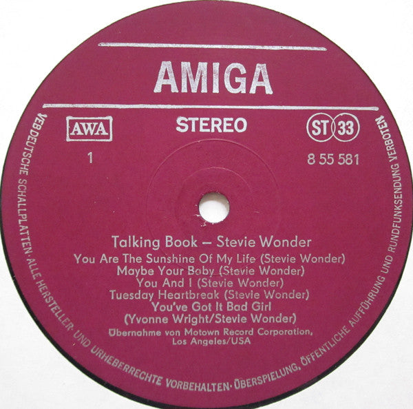 Stevie Wonder : Talking Book (LP, Album, RE)