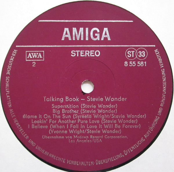 Stevie Wonder : Talking Book (LP, Album, RE)