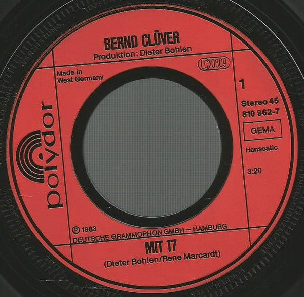 Bernd Clüver : Mit 17 (7", Single)