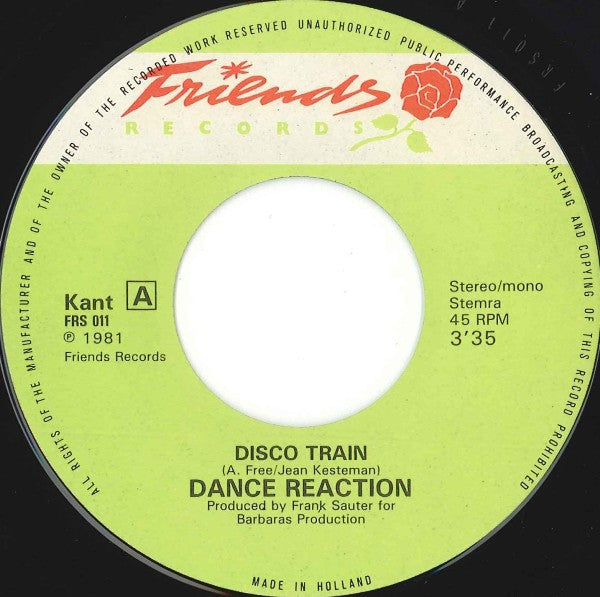 Dance Reaction : Disco Train (7", Single)