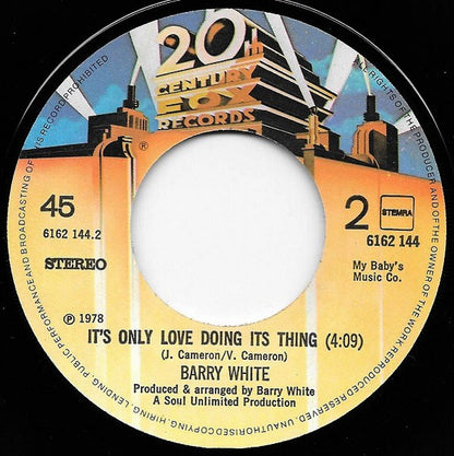 Barry White : Your Sweetness Is My Weakness (7", Single)