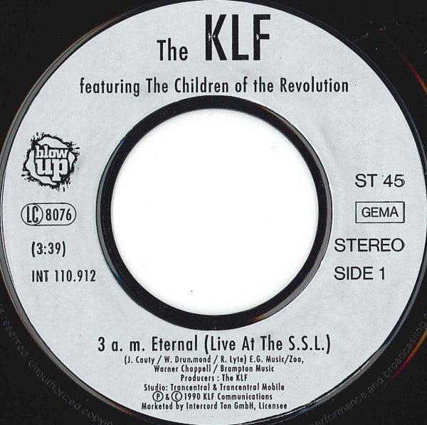 The KLF : 3 A.M. Eternal (Live At The S.S.L.) (7", Single)