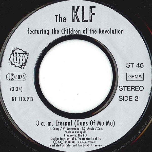 The KLF : 3 A.M. Eternal (Live At The S.S.L.) (7", Single)