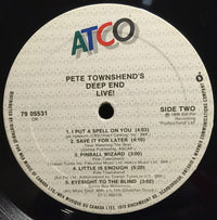 Pete Townshend 's Deep End (5) : Live! (LP, Album)