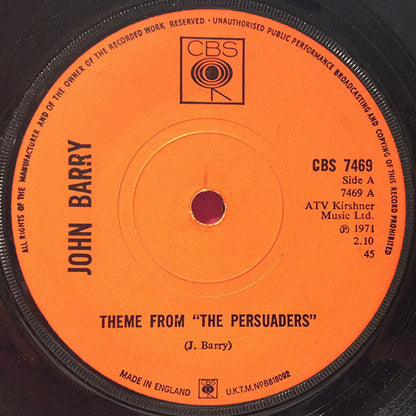 John Barry : Theme From "The Persuaders" (7", Single, Mono, Sol)