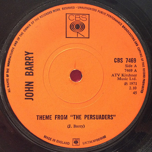John Barry : Theme From "The Persuaders" (7", Single, Mono, Sol)