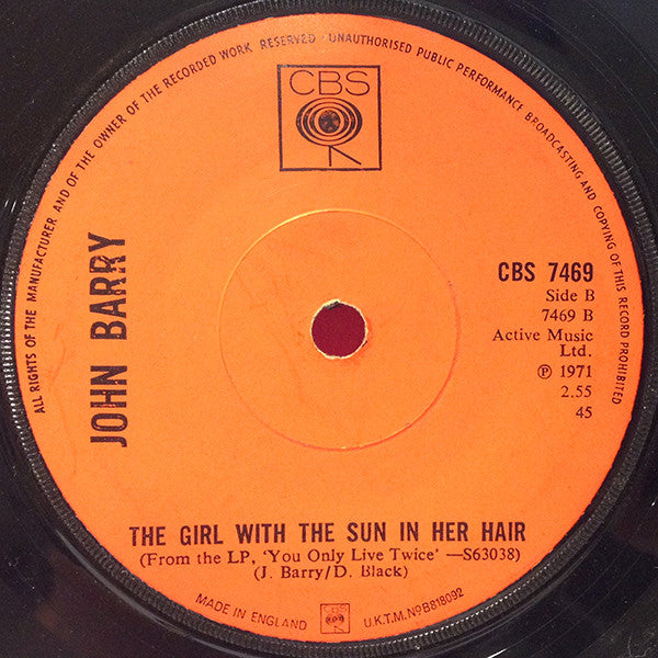 John Barry : Theme From "The Persuaders" (7", Single, Mono, Sol)