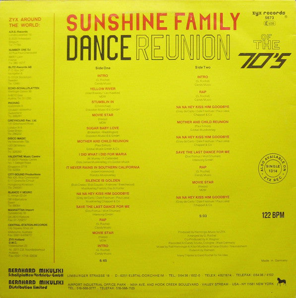 Sunshine Family : Dance Reunion Of The 70's (12", Maxi)