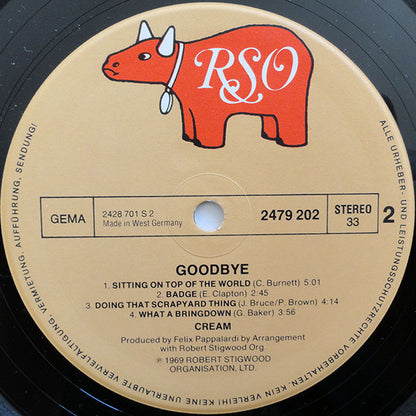 Cream (2) : Goodbye (LP, Album, RE)