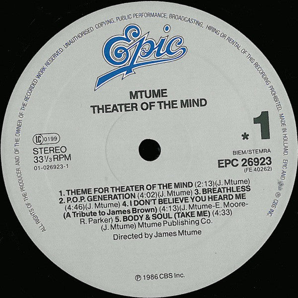 Mtume : Theater Of The Mind (LP, Album)