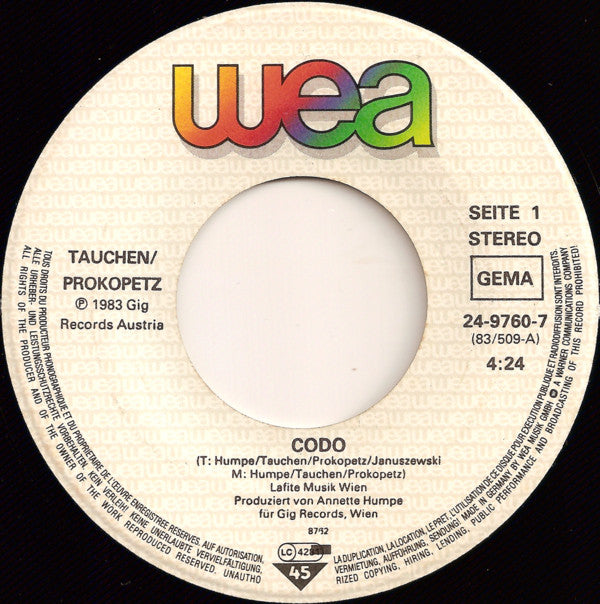 Tauchen - Prokopetz*, DÖF : Codo (... Düse Im Sauseschritt) (7", Single, EMI)