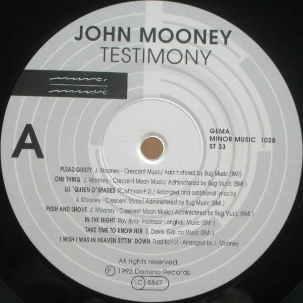John Mooney : Testimony (LP, Album, Ltd, 180)