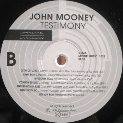 John Mooney : Testimony (LP, Album, Ltd, 180)