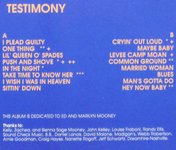 John Mooney : Testimony (LP, Album, Ltd, 180)