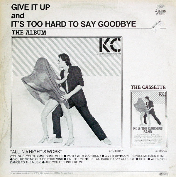 KC & The Sunshine Band : Give It Up / It's Too Hard To Say Goodbye (12", Maxi)