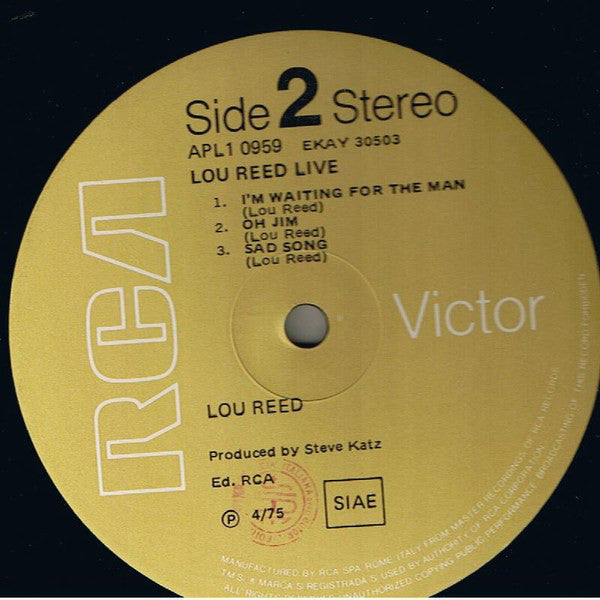 Lou Reed : Lou Reed Live (LP, Album, RE)