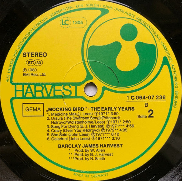 Barclay James Harvest : Mocking Bird - The Early Years (LP, Comp)