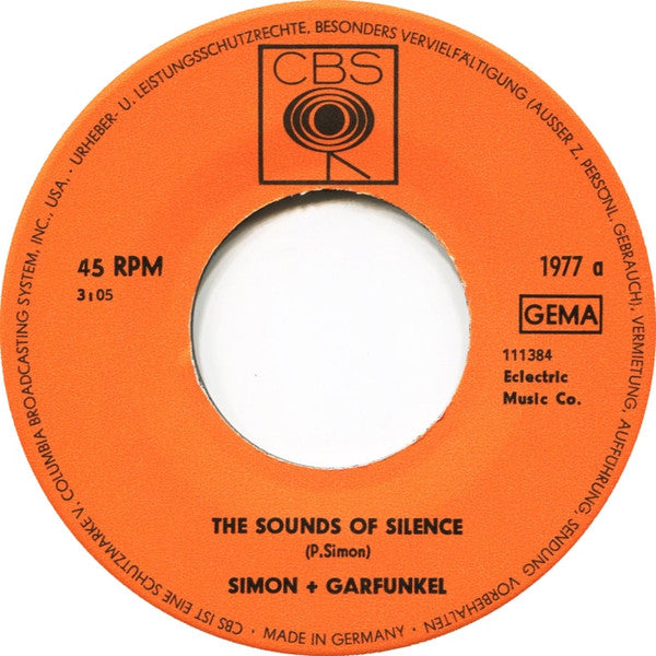 Simon & Garfunkel : The Sounds Of Silence (7", Single, RE)