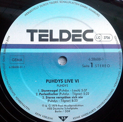Puhdys : Puhdys 6 Live (2xLP, Album, RE, Gat)