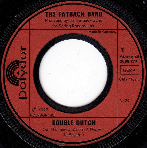 The Fatback Band : Double Dutch / Spank The Baby (7", Single)
