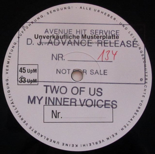 Two Of Us : My Inner Voices (12", Promo)
