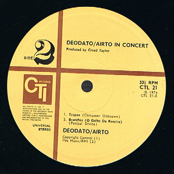 Deodato* / Airto* : In Concert (LP, Album)