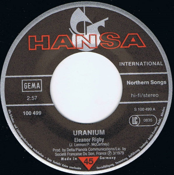 Uranium (3) : Eleanor Rigby (7", Single)