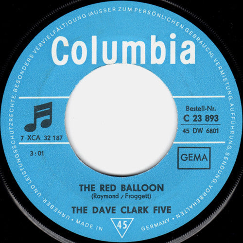 The Dave Clark Five : The Red Balloon / Maze Of Love (7", Single, Mono)
