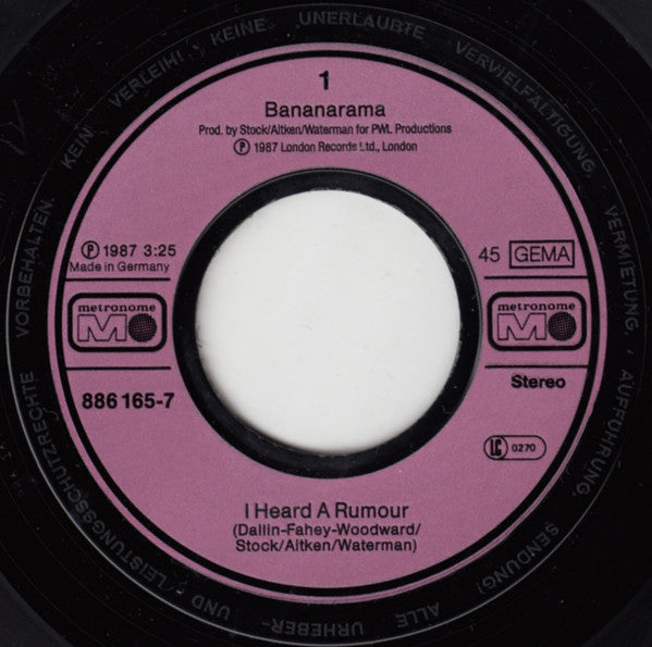 Bananarama : I Heard A Rumour (7", Single)