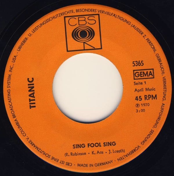 Titanic (3) : Sing Fool Sing (7", Single)