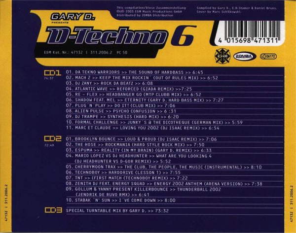 Gary D. : D-Techno 6 (2xCD + CD, Mixed + Comp)