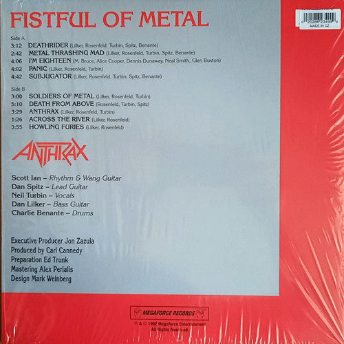 Anthrax : Fistful Of Metal (LP, Album, Ltd, RE, Red)