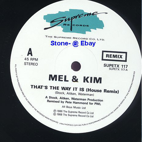 Mel & Kim : That's The Way It Is (Remix) (12", Single, Ltd, Pos)