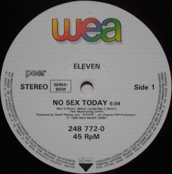 Eleven (8) : No Sex Today (12")