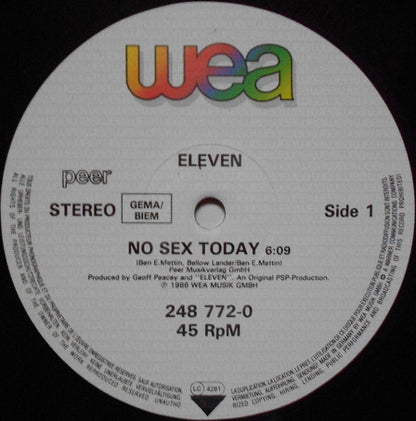 Eleven (8) : No Sex Today (12")