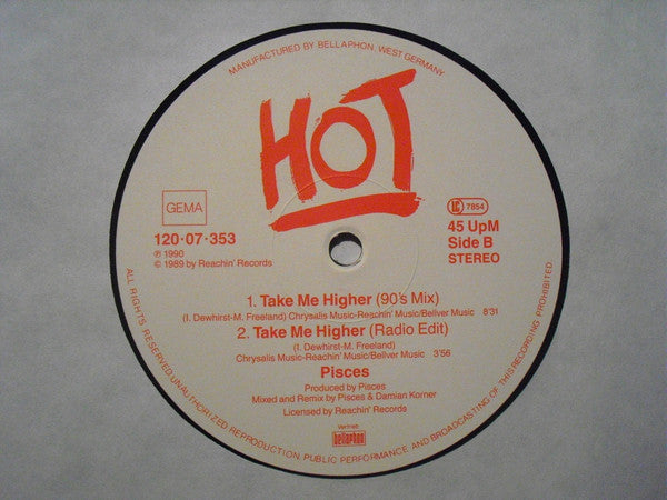 Pisces (3) : Take Me Higher (12", Maxi)
