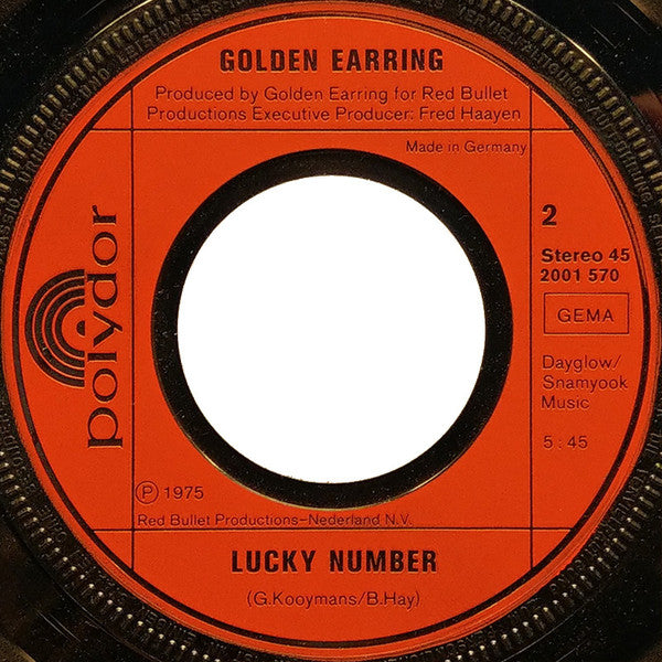 Golden Earring : Ce Soir (7", Single)