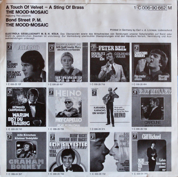Mood Mosaic : A Touch Of Velvet - A Sting Of Brass (7", Mono, RE)