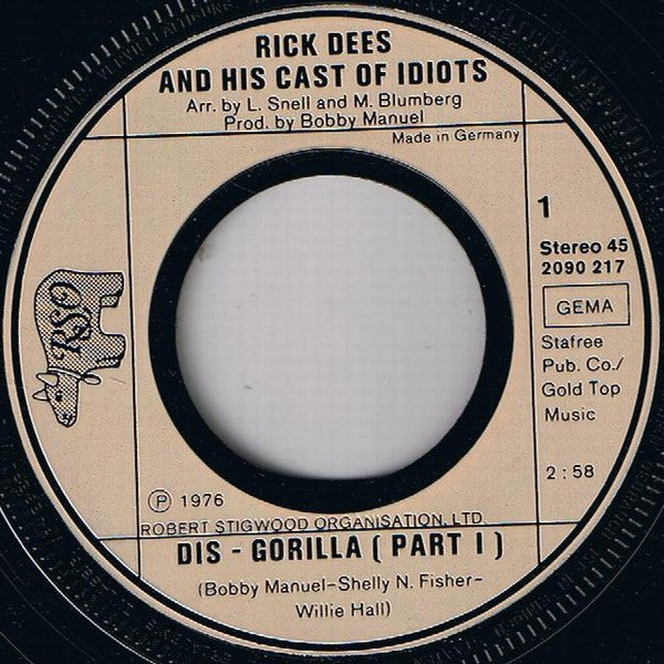 Rick Dees & His Cast Of Idiots : Dis-Gorilla Part 1+2 (7", Single)