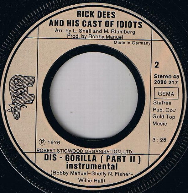 Rick Dees & His Cast Of Idiots : Dis-Gorilla Part 1+2 (7", Single)