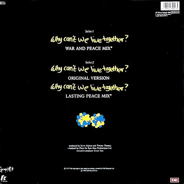 Timmy Thomas : Why Can't We Live Together? (1990 Remix) (12", Maxi)