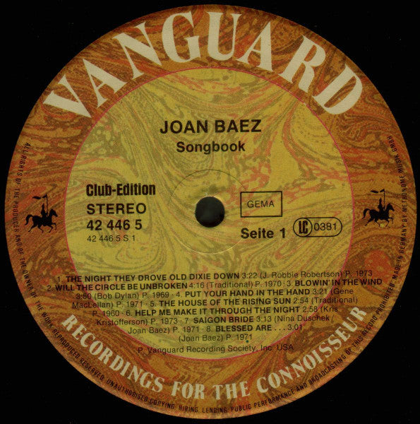 Joan Baez : Songbook (LP, Comp, Club)